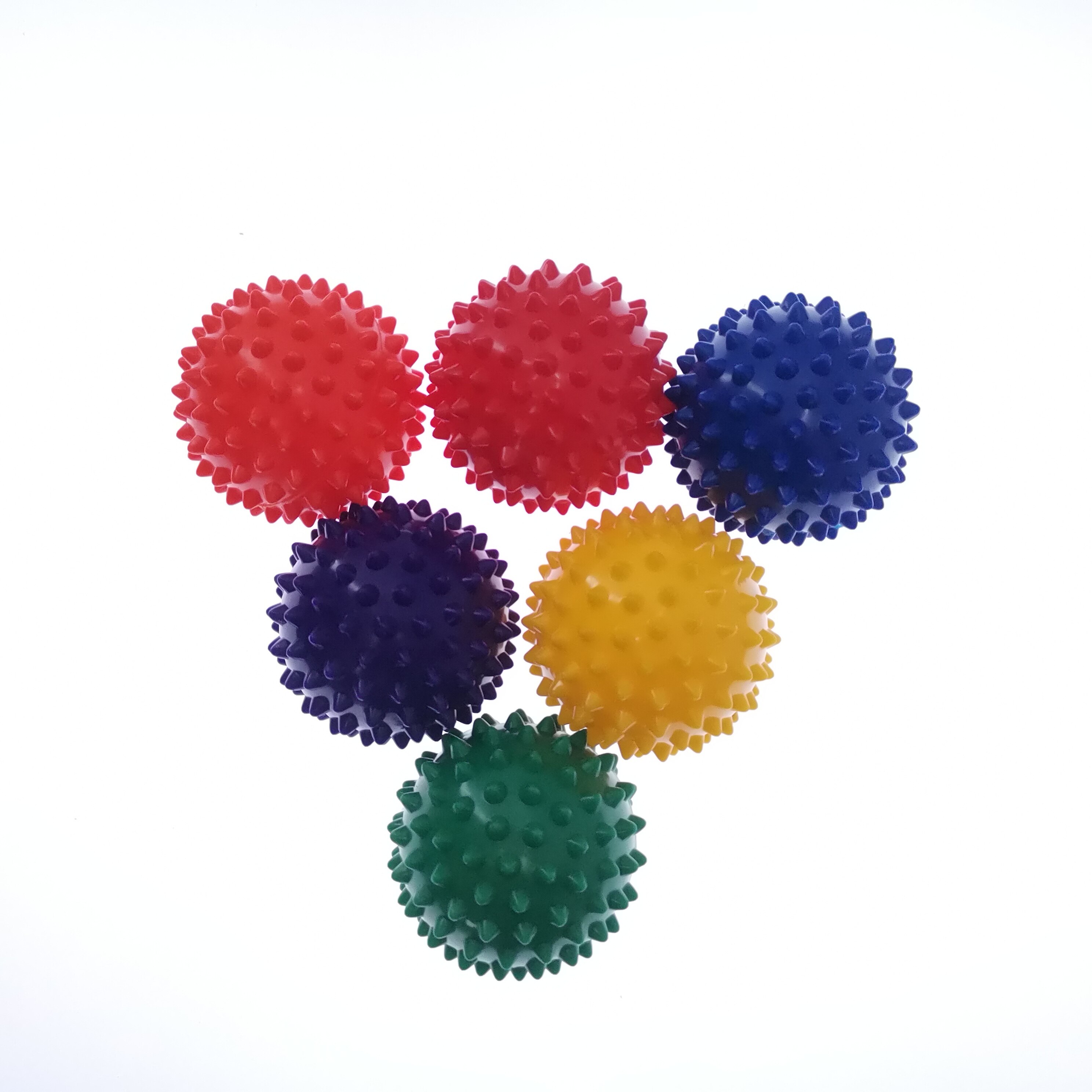 Holdbar pvc spiky massage bold udløser punkt sport fitness hånd fod smertelindring plantar fasciitis reliever pindsvin 7cm bolde