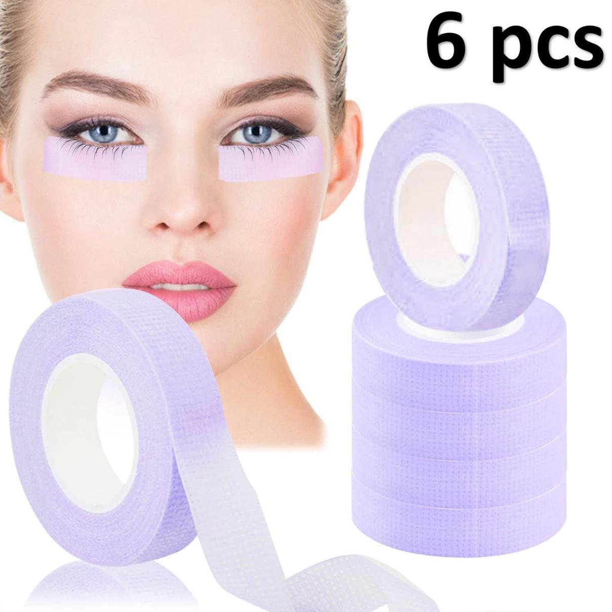 3/6 rollos de cinta aislante japonesa para extensión de pestañas sin pelusa debajo de los ojos almohadillas transpirables cinta no tejida parche de papel para pestañas: Marrón