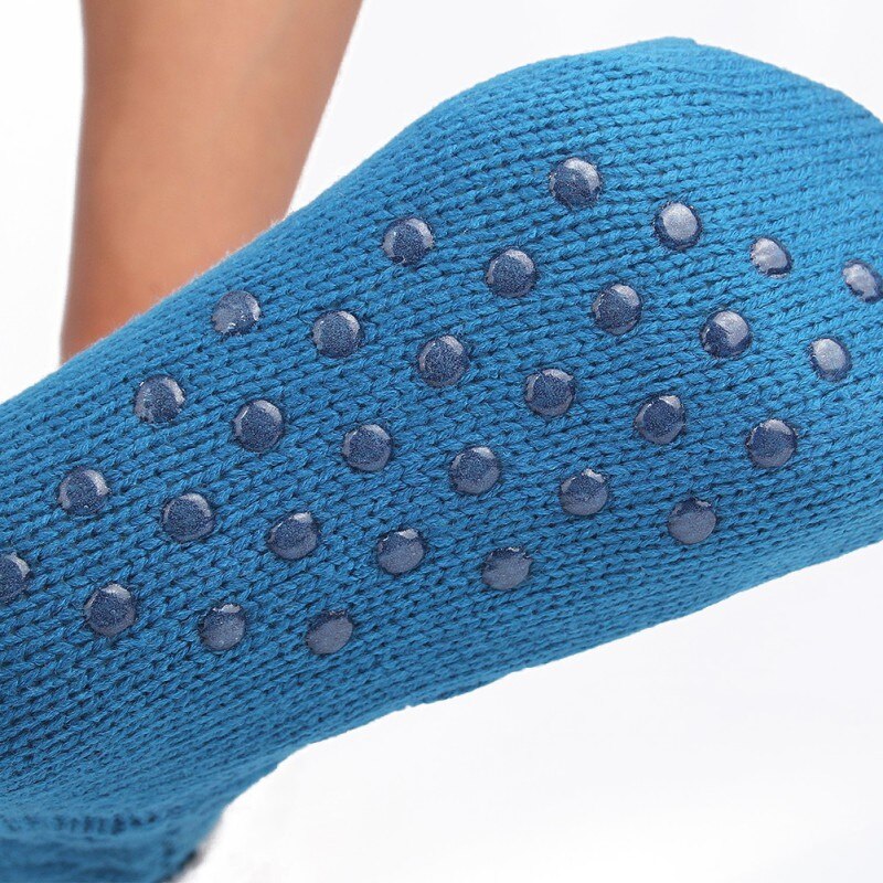 Calze da donna calde fodera in mucchio invernale calze antiscivolo calde sfocato accoglienti pantofole 1 paio