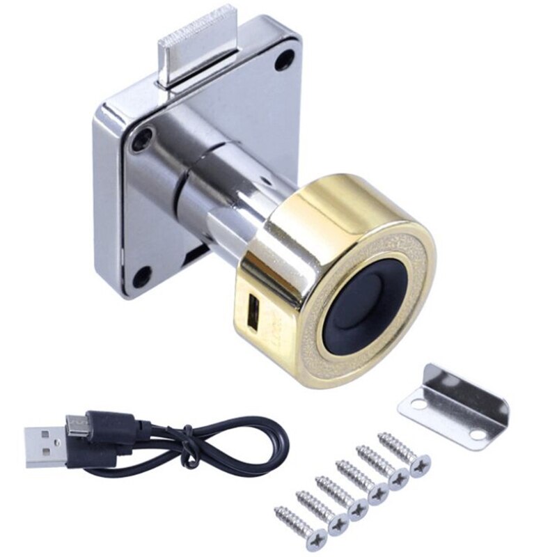 Safe Fingerprint Door Lock Hole Free Installation for Mailboxes School Lockers Shoe Cabinet Bookcase File Cabinet: 32-GD
