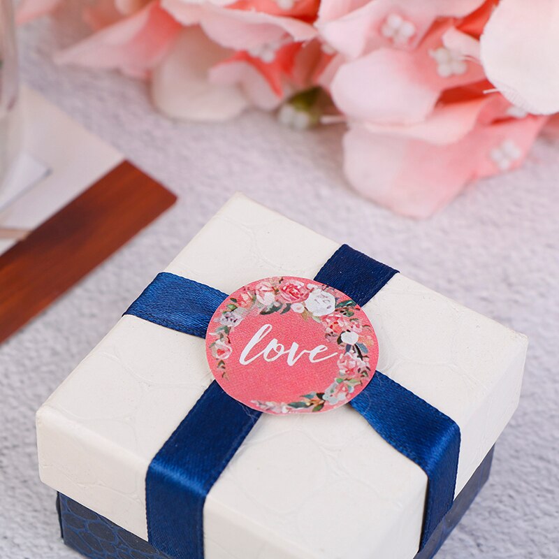 500 Pcs Roze Bloem Stickers Rolls Leuke Stickers Etiketten Voor Box Wedding Party Scrapbooking Enveloppen Seal Stickers