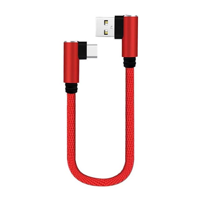 ANKNDO USB Typ C Kurze Kabel 90 Grad Handy-ladegerät Kabel 25cm Mini Micro USB Daten Kabel Für Power laptop Ladung Kabel Draht: type c red