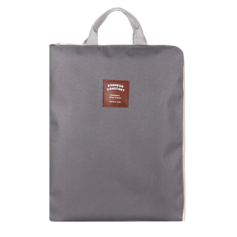 A4 Size Handtas Dubbele Lagen Grote Capaciteit Bestandsmap Duurzaam Waterdicht Handvat Rits Canvas Handtas Voor Zakelijke Documenten: Dark grey-01