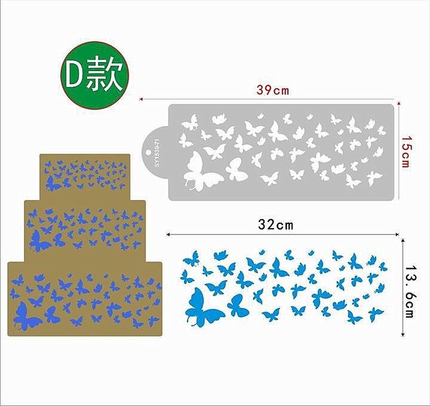 Cakes Baking Templates Wheat Spike Pattern Cake Boder Stencil for DIY Craft Drawing Mold Bakeware Kitchen Cake Decorating Tools