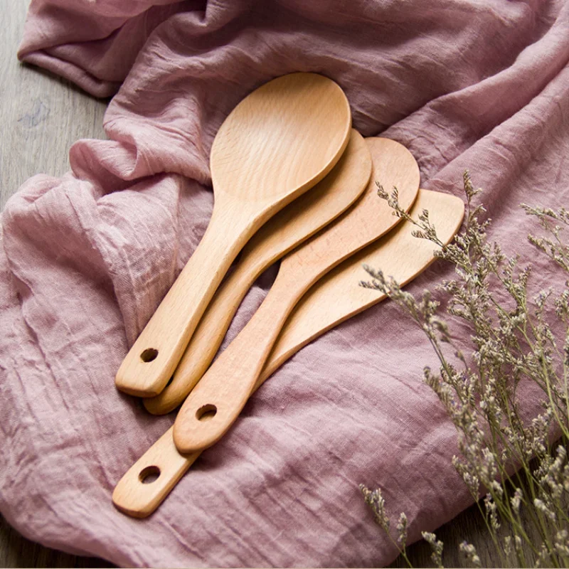 Cuillère à Riz en Bois de 3 Types, Cuillère à Riz de , à Sushi, Ustensiles de Table, Gadgets de Cuisine