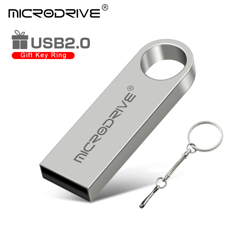 Metal USB Flash Drive Pendrive 8GB 16GB 32GB 64GB High Speed Memory Stick U Disk 128GB waterproof Key Ring metal stick key: Silver / 8GB
