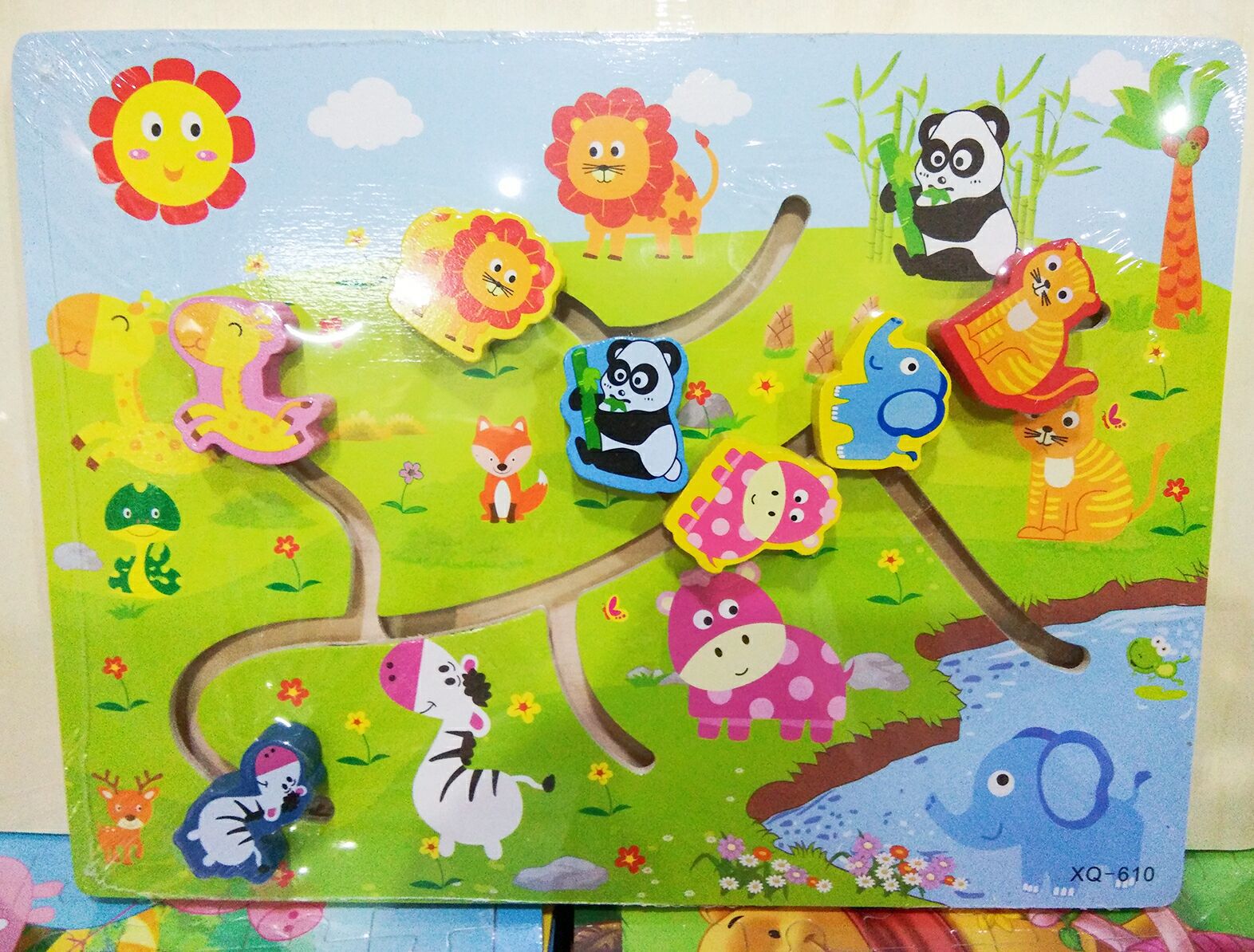 Wooden Find a Maze Animal Fruit Car Oceans Animal Find a Cognitive Matching Educational Toy