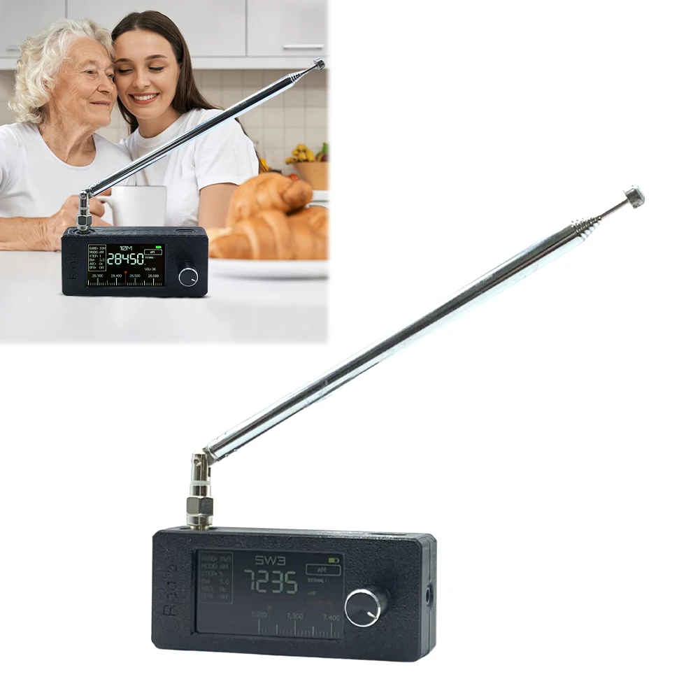 SI4732 0.5-108 mhz Radio portatile LSB USB AM FM Mini radio tascabile Schermo IPS da 1,9 pollici Radio FM/AM Ricevitore radio per tutte le bande