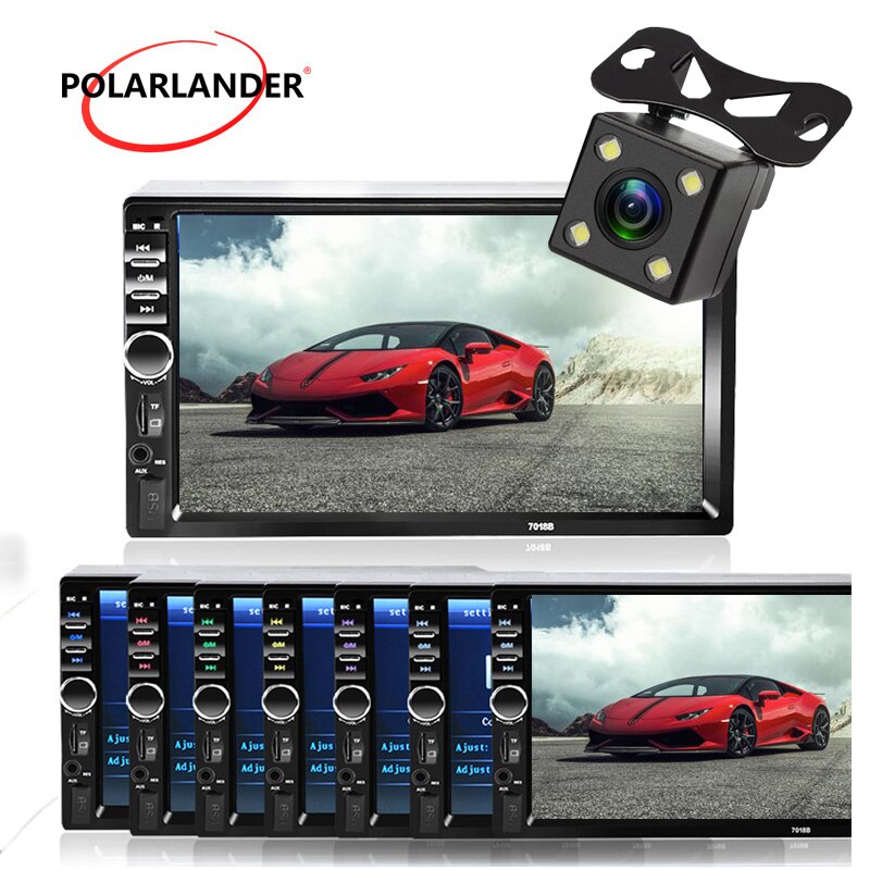 2 Din Car radio MP3 REPRODUCTOR DE PANTALLA TÁCTIL Bluetooth coche Autoradio radio Estéreo reproductor de cassette/FM/MP5/USB/AUX 7 pulgadas enlace espejo