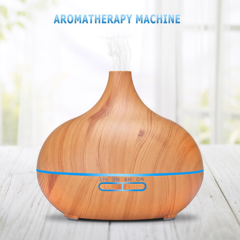Elektrische Luchtbevochtiger Essentiële Aroma Olie Diffuser Ultrasone Houtnerf Luchtbevochtiger Usb Mini Mist Maker Led Licht