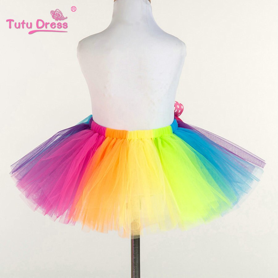 Meisjes Regenboog Rok Baby Tutu Rok Kleurrijke Prinses Meisjes Rokken 2-12 Leeftijd Kinderen Kleding Handgemaakte Dans Pluizige Pettiskirt
