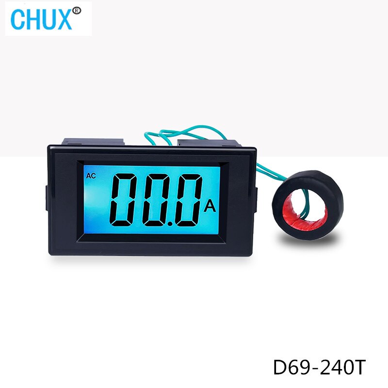 AC Digital Ammeter Amperemeter Amp 0-50A 100A 200A 250A Testing Meter Blue Backlight LCD Panel Display Meters