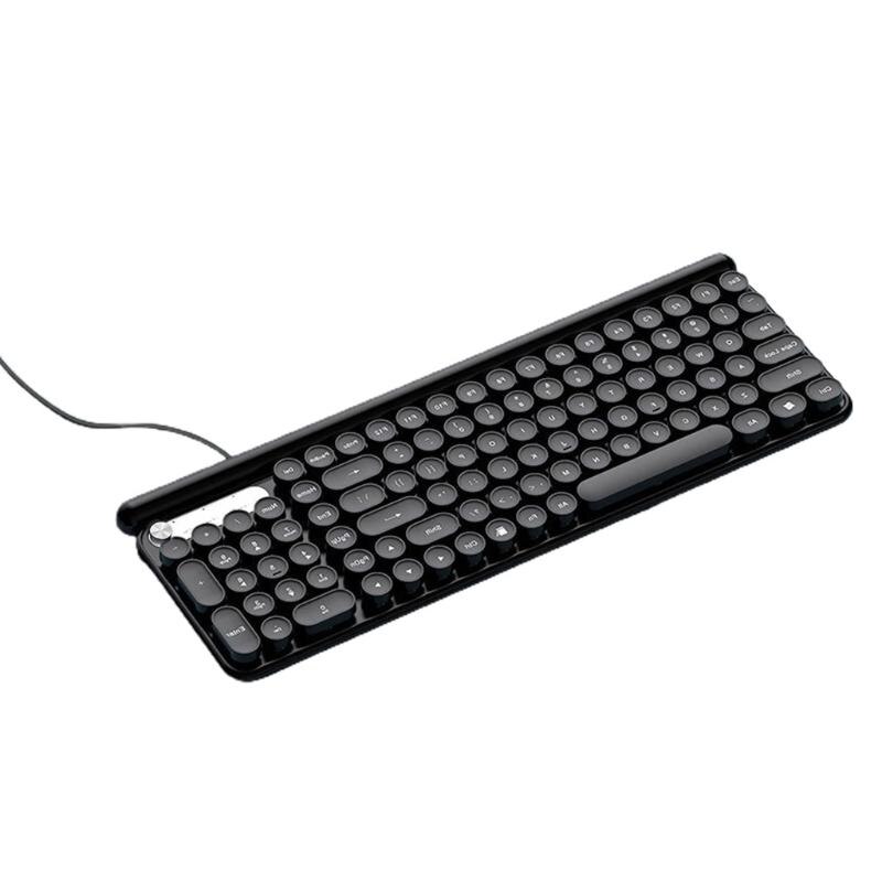 Teclado con cable L3 para juegos, accesorio con mando de Control Multimedia, 102 teclas, silencioso, para PC, portátil, de escritorio, 3 colores: Black