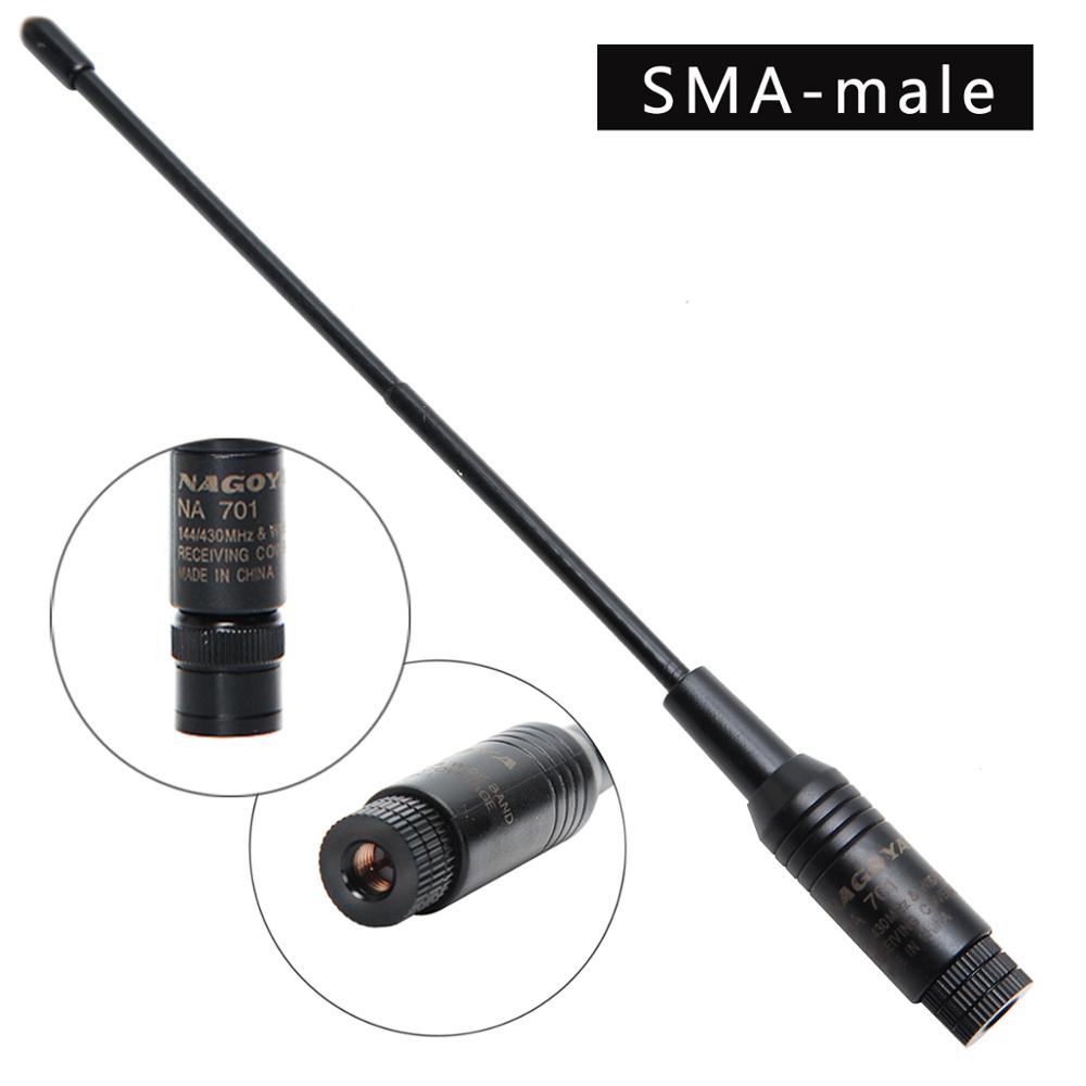 Nagoya NA-701 SMA-Male UHF/VHF Dual Band 2.15dB Flexible Whip Handheld Antenna HT/Scanner for Walkie Talkie Wouxun TYT Radio