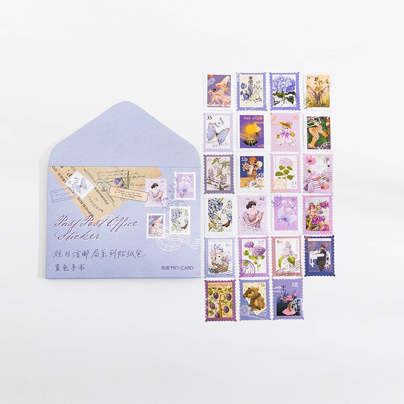 Mr.Paper 8 Coated Paper Sticker Pack Forgotten Post Office Series Decorative Paper Scrapbook Decorative Collage Sticker: H