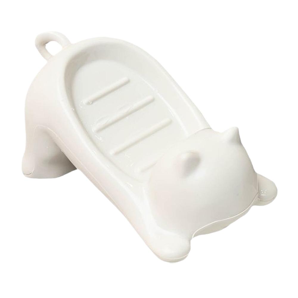 Drainable Sponge Soap Bar Container Tray Cartoon Cat Plastic Soap Box Washing Sponge Holder Decorative Storage Rack: Default Title