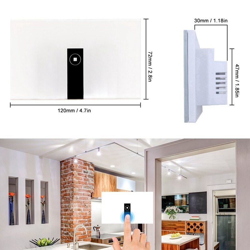 For Alexa WiFi Smart Light Switch, In-Wall Wireless On/Off Wall Switch, Timing, Voice App Remote Control, Compatible with Alexa