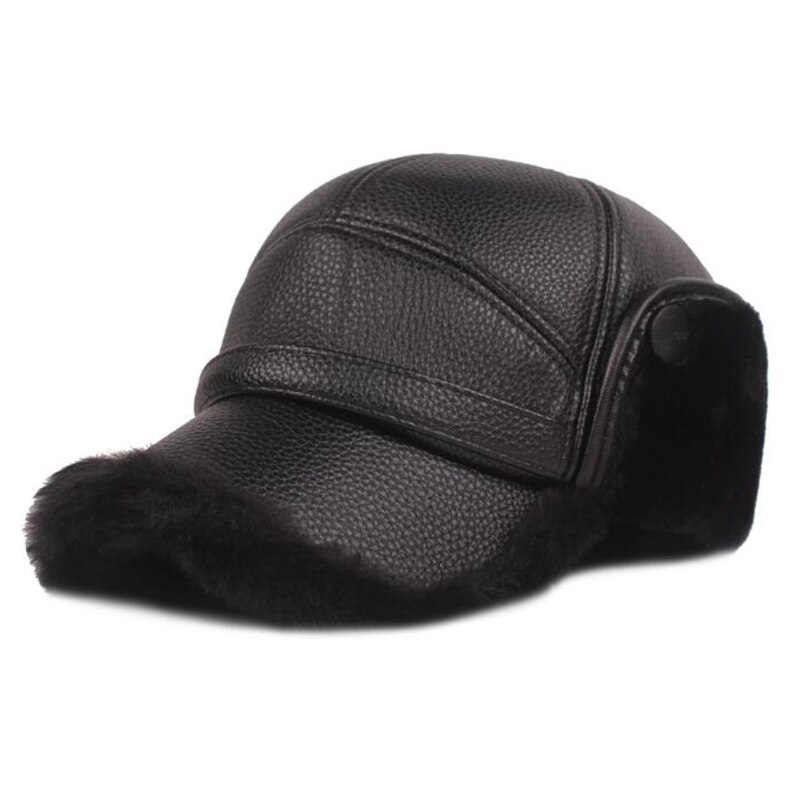 Vinter mænd varm hat mænd tyk frostet varm kuppel hat sort / grå sy gade gamle mand hat: Grå
