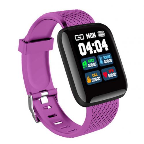 Waterproof Smart Bracelet Heart Rate Monitoring Exercise Data Recording Information Reminding Sleep Detection Usb Charging: Purple
