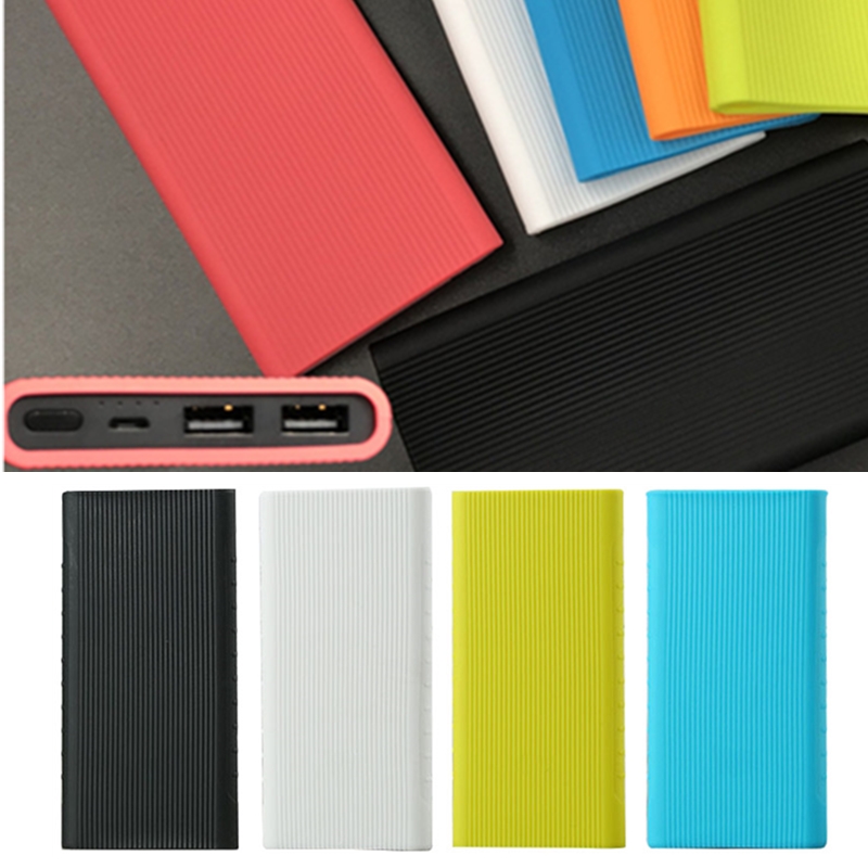 1 pièces housse de protection en Silicone pour Xiaomi Power Bank 2 10000MAh double Port USB manchon de peau pour accessoires de chargeurs PLM09ZM