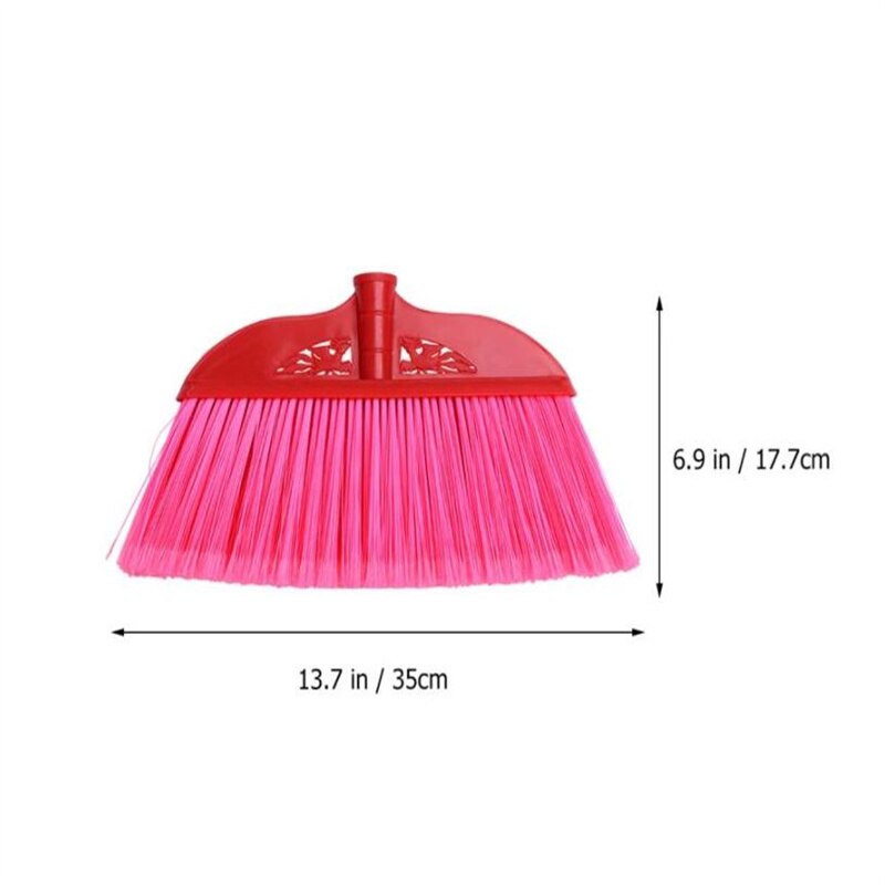 2Pcs Durable And Plastic Broom Plastic Broom Head Home Clean Plastic Broom Handle Broom Accessories (Color Mixing)