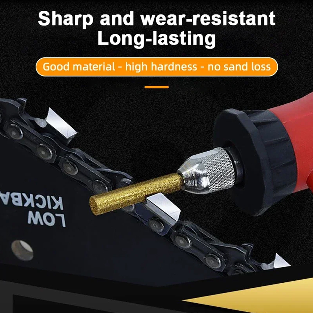 3 Stuks 4/4.8/5.5Mm Kettingzaag Slijper Diamant Cilindrische Braam Kettingzaag Slijpkop Voor Handheld Slijpmachine
