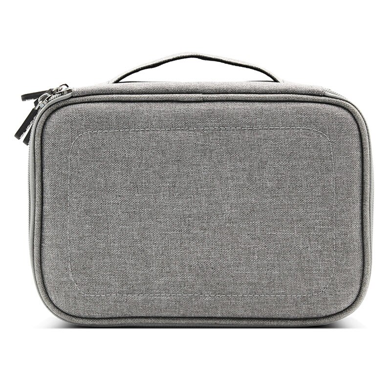 Accesorios electrónicos organizador de cables de datos bolsa de viaje de doble capa cargador USB caja de almacenamiento BHD2: Blanco