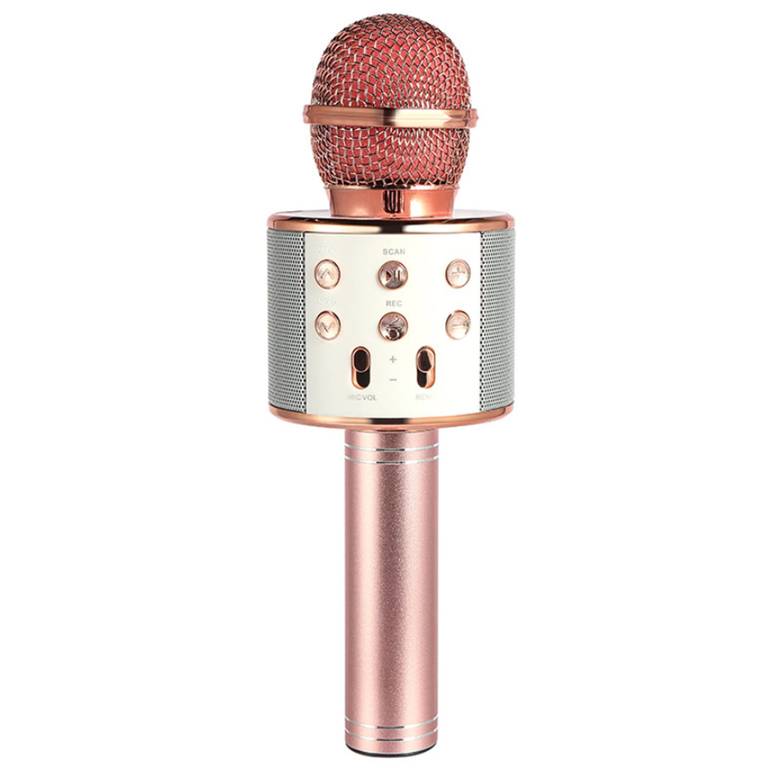 Trådløs bluetooth karaoke mikrofon 3 i 1 håndholdt karaoke mic højttaler ekko mikrofon til hjemmebane jul fødselsdag hjemmefest: Steg gylden