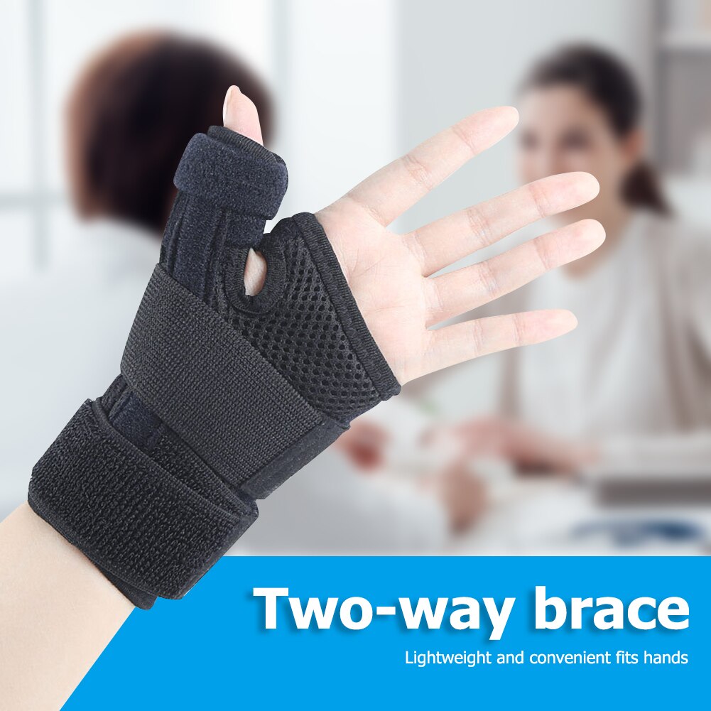 Verstelbare Elastische Twee-weg Duim Stabilisator Vinger Ondersteuning Pols Band Brace Spalk Pols Hand Protector Bandage