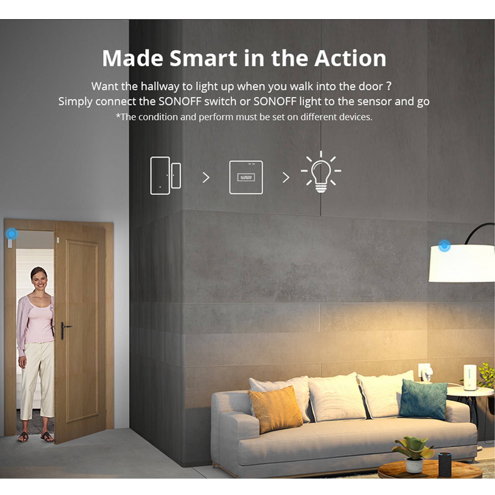 10 pces sonoff DW2-RF-433MHZ sensor de alarme da janela da porta sensor rf 433mhz automação sem fio alarme anti-roubo compatível com rf