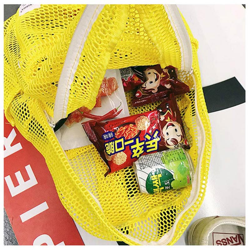 Women Swimming Bag Mesh Net Summer Beach Bags Girl Handbag Swim Female Travel Training Pouch Blaso Sac De Sport Gym Bag XA181D