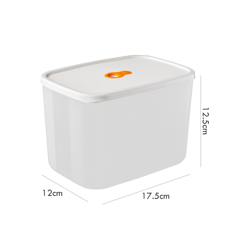 Refrigerator Sealed Fresh-Keeping Box Fruit Meat Freezing Organizer Cans Kitchen Plastic Food Storage Case Container Lunch Box: WHITE
