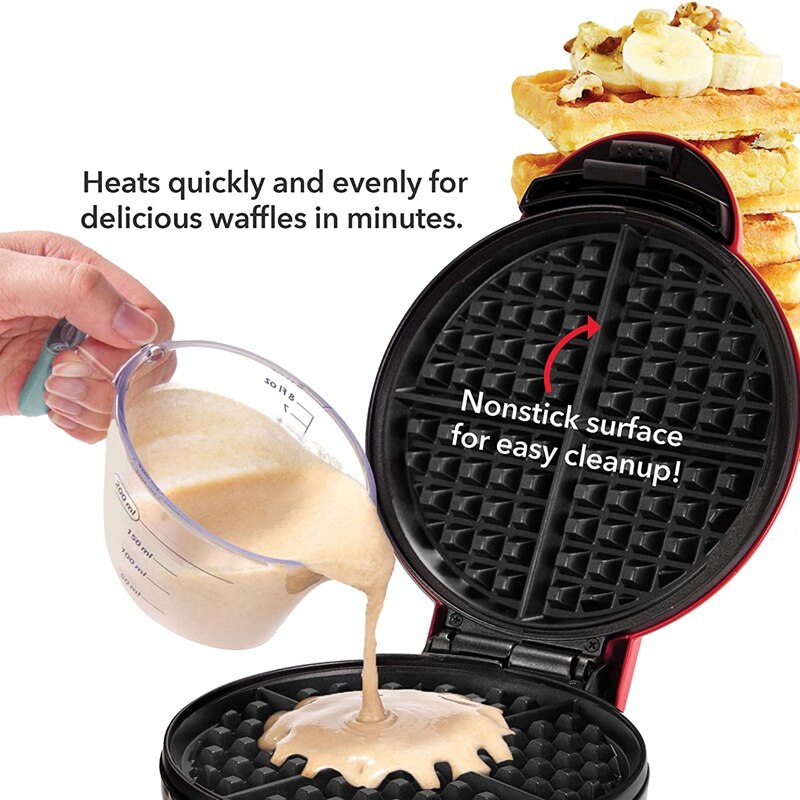 Mini våfflor är lämplig för personliga våfflor, kex och annan bärbar frukost, lunch eller mellanmål, us plug