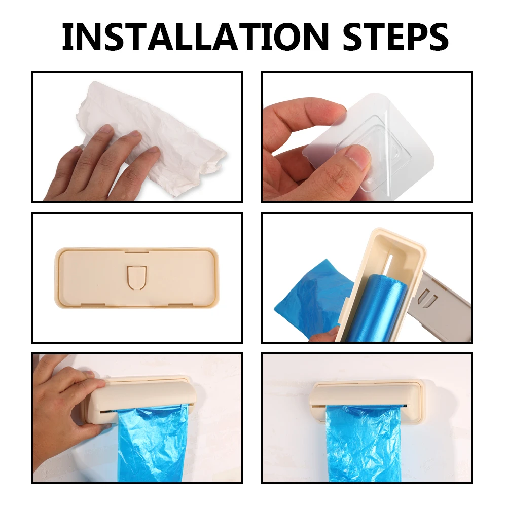 Vuilniszak Opbergdoos Vershoudfolie Container Wandmontage Vuilniszakken Houder Keuken Plastic Zakken Dispenser Badkamer Organisatie