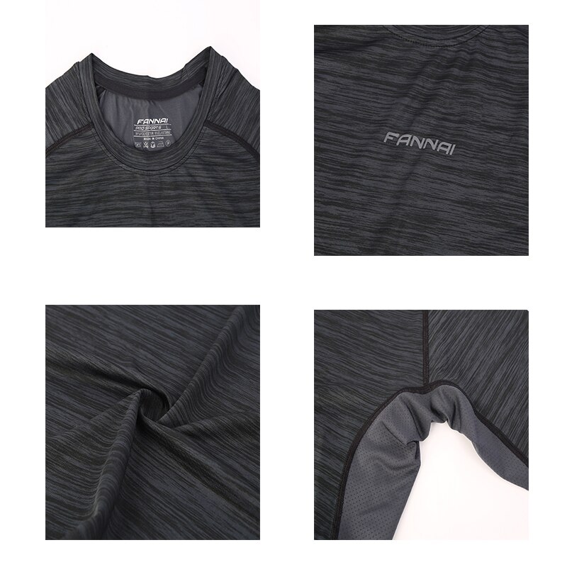 FANNAI Men's Slimming Shapewear Corset T-Shirt - Gym Workout Fitness Sportswear Running Shirt