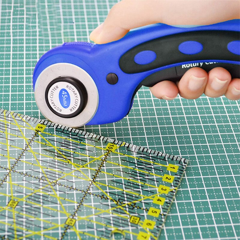 Cortador rotatorio de cuchillas de 45mm con 5 cuchillas rotativas de costura Manual tela de cuero corte de tela máquina de acolchar herramienta artesanal