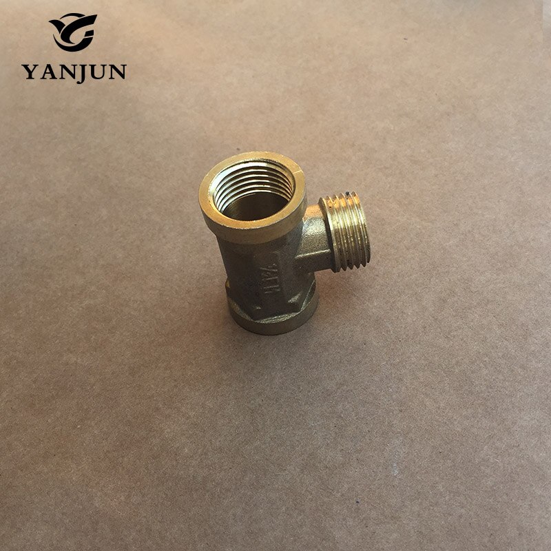 Tee 3 Way Brass Pipe fitting Connector 1/2" BSP Female x 1/2" BSP Female x 1/2" BSP male