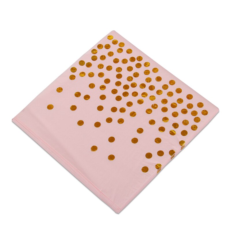 20 stk rosa guld prik papir serviet fest 100%  jomfrutræ papirservietter til bryllup baby fødselsdag boligindretning forsyninger servietter: Stil 11