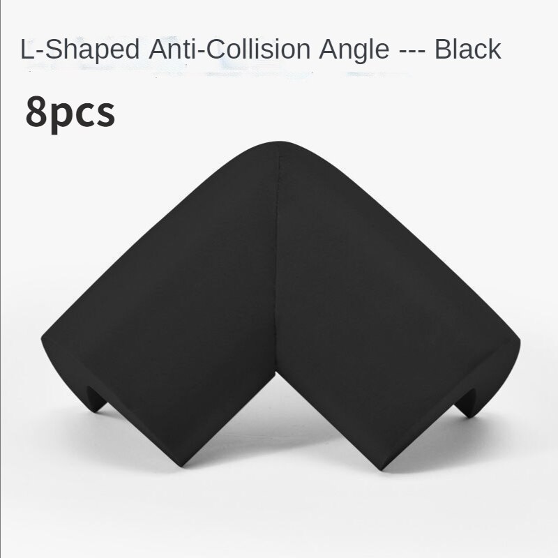 Protector de esquinas de seguridad para bebés, protección para niños, muebles, protección de ángulos, cinta protectora para esquinas de mesa de seguridad para niños: 8PCS Angle black