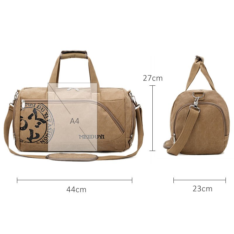 Scione Vintage Sports Travel Bags Men Canvas Luggage Hand Crossbody Bag Large Casual Durable Printing Shoulder Shoe Pack Storage