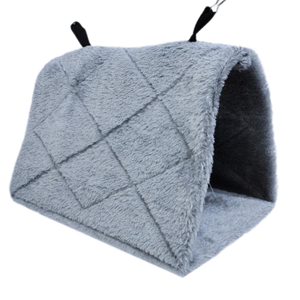 Mode Pluche Vogel Opknoping Cave Kooi Papegaai Nest Hangmat Opknoping Kooi Warme Winter Vogels Kooi Bed Speelgoed Hamster Huis: Grijs