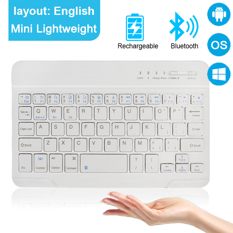 Bluetooth Wireless Keyboard Mini Keyboard For MacBook iPad 2.4G Rechargeable Gaming Receiver For Android iOS Windows: Navy Blue