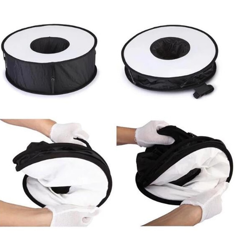 Ring Softbox SpeedLite Softbox Flash Light Stand 45cm Foldable Diffuser Ring Speedlight Soft Box for Canon Nikon Speedlight