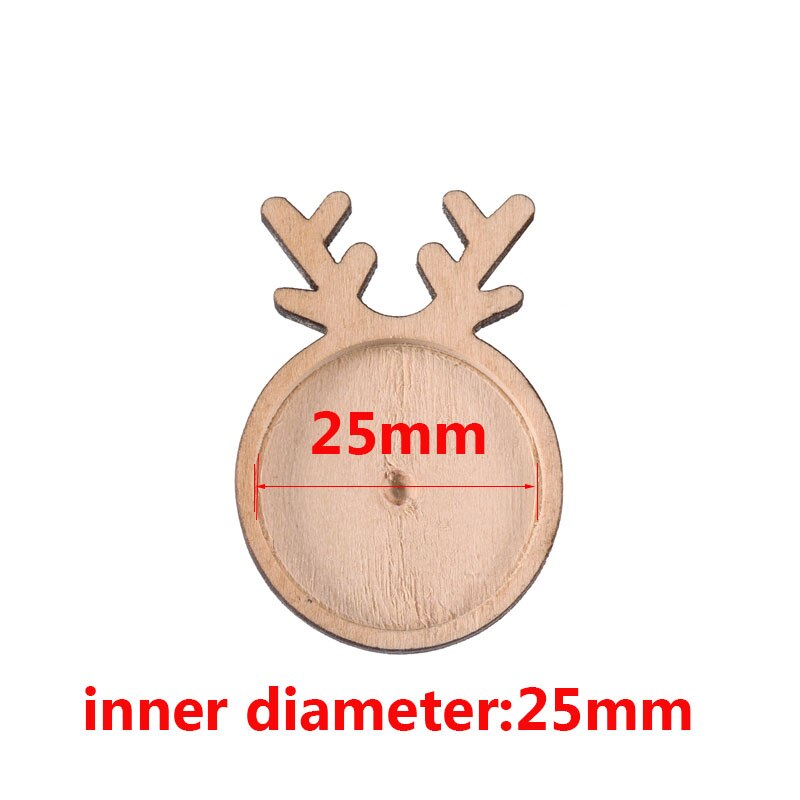 Louleur Vlakte Hout Cabochon Broche Basisinstellingen Diy Herten Vormige Paperclip Kerst Broches Bezel Lade Sieraden Maken Levert