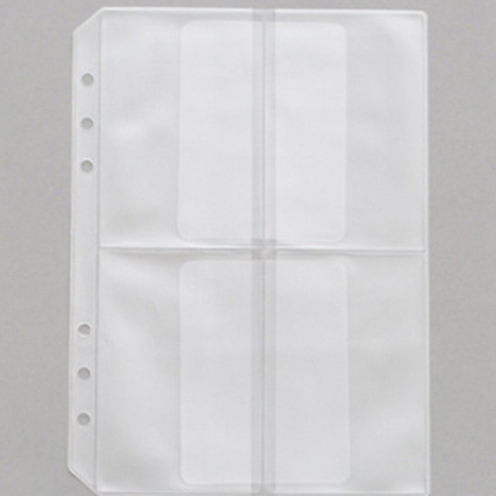 5Pcs A5 A6 Pvc Notebook Pouch Tassen 6 Gaten Losse Blad Binnenzak Voor Bindmiddel Planner Dagboek Ticket Opslag card Organizer: A5 four pockets