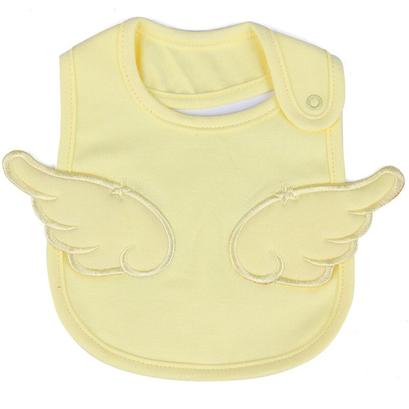 Newborn Bibs Baby Bandana Bibs White Cotton Burp Cloth Pink Angel Wings Cute Boy Girl Bib For Infant Toddler Feeding: yellow