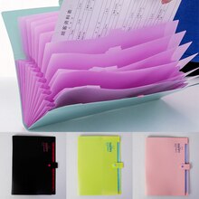 A4 Draagbare Bestandsmap 13 Lagen Plastic Bestand Opbergtas Snoep Kleuren Bestand Document Bag Pouch Bill Map Houder Organizer