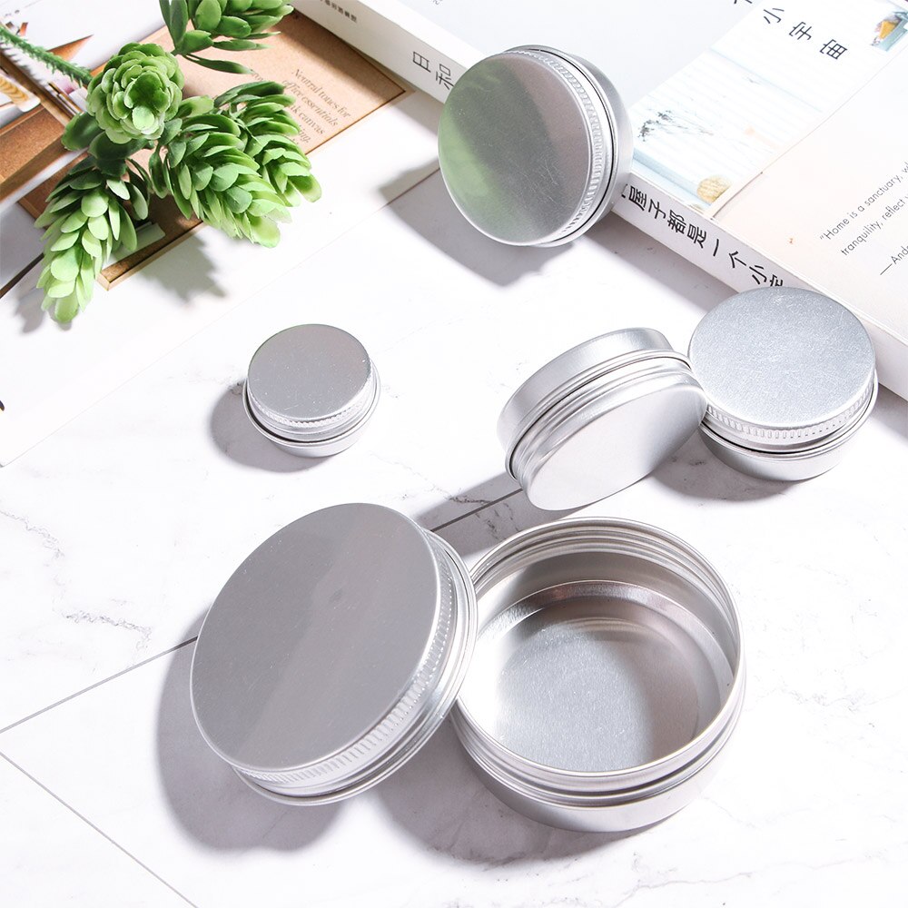 5ML-250ML Small Tin Packing box Refillable Containers Aluminum Cosmetic Storage Jars Cosmetic Screw Top Sample Containers