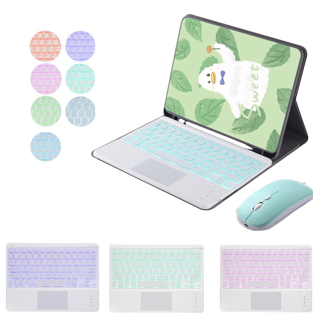 Mini portátil sem fio backlight teclados bluetooth com touchpad universal para todos os 7-10 polegadas tablet para smartphones ipad