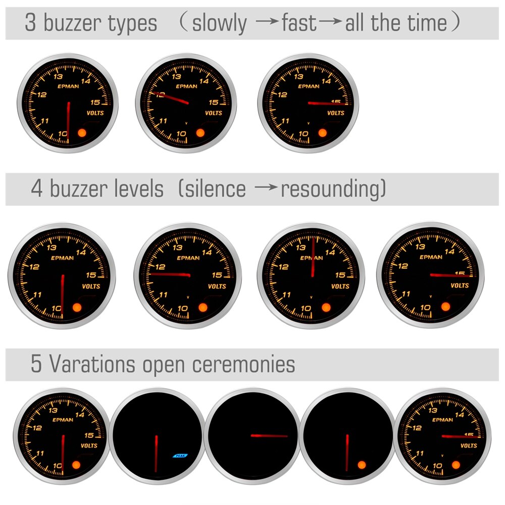 Epman 2 &quot;52Mm Auto Rook Olie Druk Gauge Oliedrukmeter + Sensor + Beugel Bekerhouder 7 Kleur + 3 Kleur Blacklights EPXX704